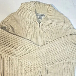 Design Original Studio women's cardigan sweater sz 3X tan beige boho ribbed knit